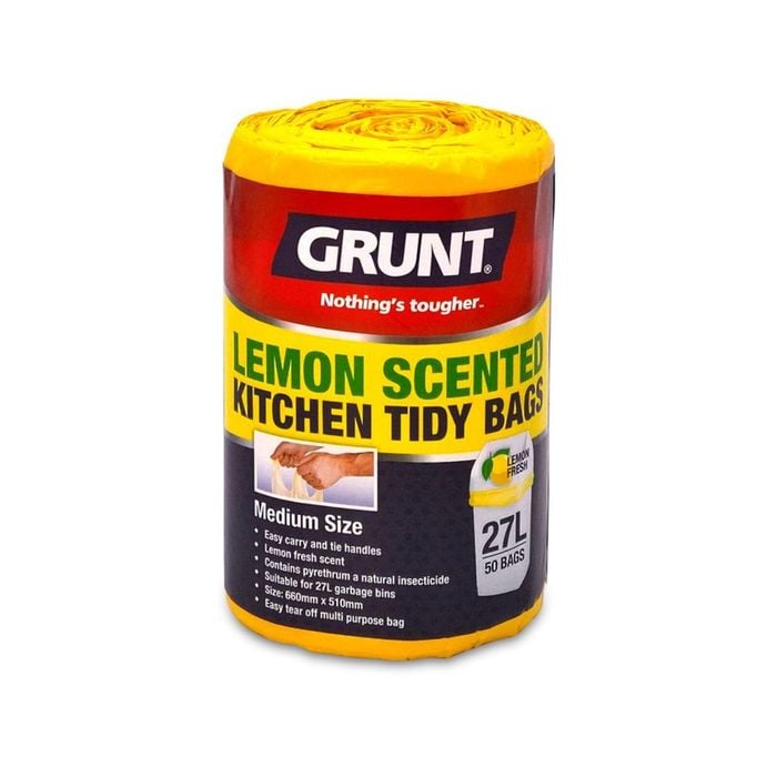 Grunt 27L Lemon Scented Kitchen Tidy Bags - 50 Pack