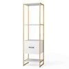 Costway 5-tier Metal Frame Bookshelf W/drawer Tall Narrow Bookcase