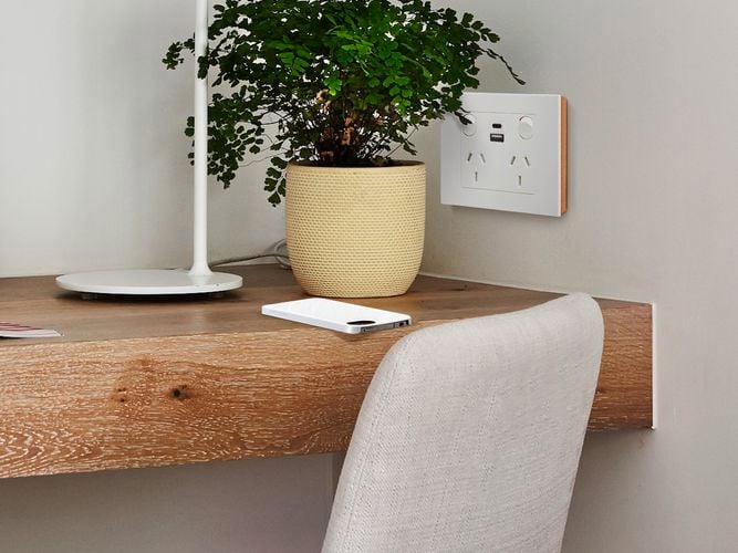 Study nook with outlet with usb outlet included