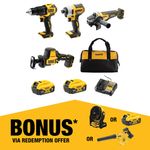 DeWALT 18V XR 5.0Ah 4 Piece Combo Kit DCZ409P2-XE