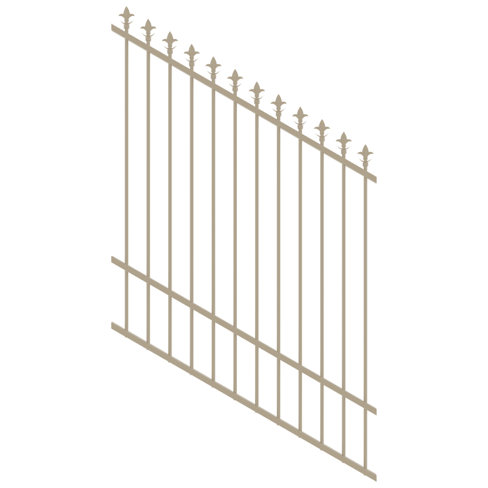 ProtectorAl 0350-1200W x 1500H Paperbark Spear Top Pool Fence Panel Raked 16-30º