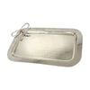 SS Collective Hammered Nickel Finish Rectangle Tray With Bow Small 38.5x23cm