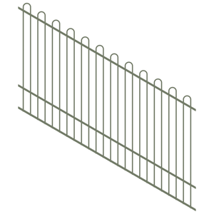 ProtectorAl 1201-2400W x 1500H Pale Eucalypt Loop Top Pool Fence Panel Raked 16-30º