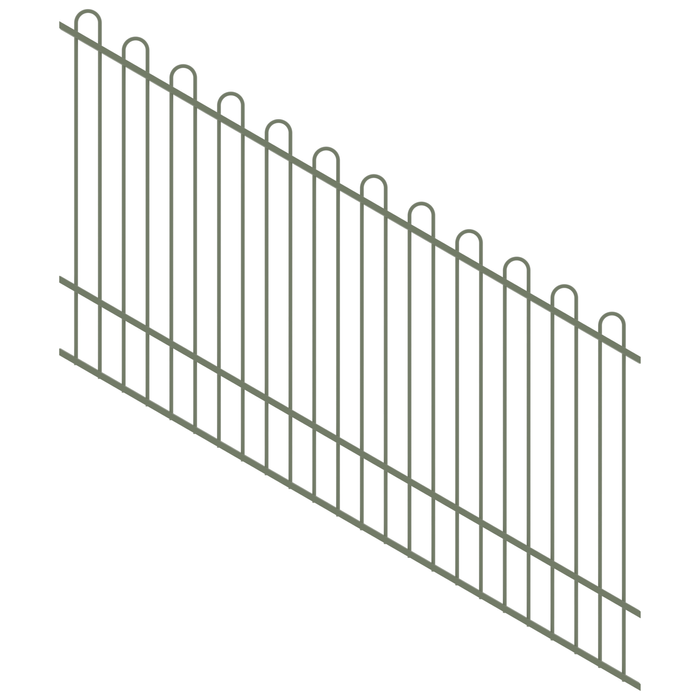 ProtectorAl 1201-2400W x 1500H Pale Eucalypt Loop Top Pool Fence Panel Raked 16-30º