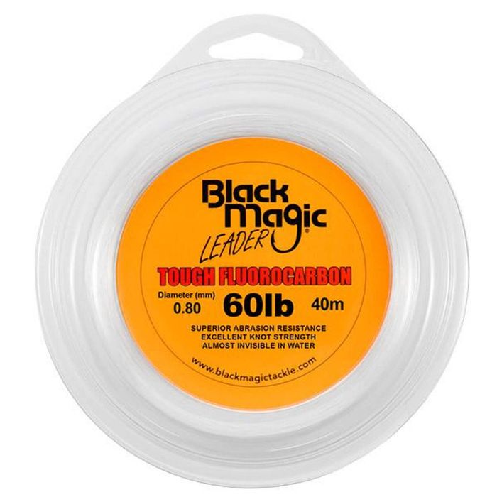 Black magic tough fluorocarbon fishing leader 60lb