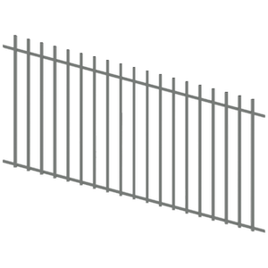 ProtectorAl 1201 - 2400 x 1200mm Palladium Silver Raked 16-30º Batten Pool Fence Panel