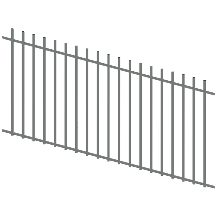 ProtectorAl 1201 - 2400 x 1200mm Palladium Silver Raked 16-30º Batten Pool Fence Panel