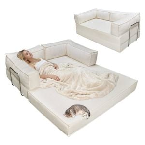 2-in-1 Compression Sofa Bed Multifunctional 2 Seater Couch Set with Comfy Cushion Back
