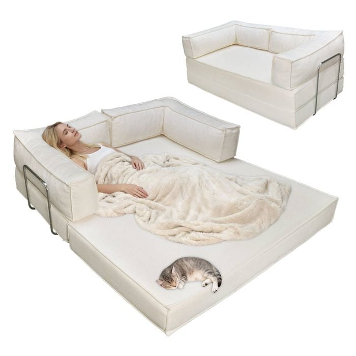 2-in-1 Compression Sofa Bed Multifunctional 2 Seater Couch Set with Comfy Cushion Back