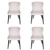 Pack of 4 | Osaka Upholstered Dining Chair | Black Legs - Ivory Fabric