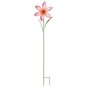 17 x 83cm Pink Metal Lily Decorative Garden Stake