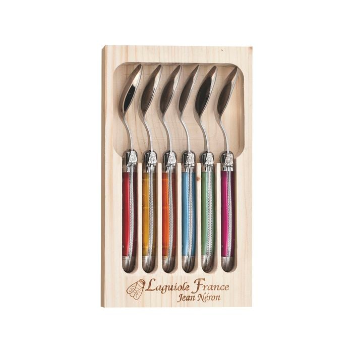 Laguiole Jean Neron 6pc. Coffee Spoon Set - Mixed Colour