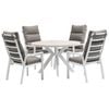 FurnitureOkay Mosman-Capri 5-Piece Sintered Stone Outdoor Dining Setting - White