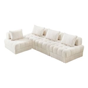 Oikiture 4 Seater Boucle Modular Sofa Lounge Chair