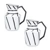 SOGA 2X 23.5x19.5cm Striped Ceramic Pitcher Vase