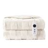 Dreamaker Basketweave Faux Fur Washable Electric Heated Throw Blanket Cream - 180x200cm | Overheat Protection & Auto-off