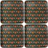 4PK LVD Melamine/Bamboo Tray Square Orange Blossom 33x33cm
