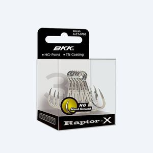 BKK RaptorX 3XWire Treble Fishing Hook 2/0 (6pcs)
