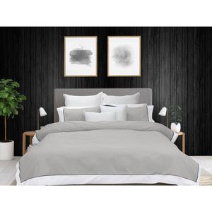 Bas Phillips New York Quilt Cover Set Cotton King Pewter/white