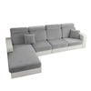 Anyseat Sofa Cover Dark Gray L-shape Polyester Chenille Thick Stretchable Cushion For Living Room Normal Size Small