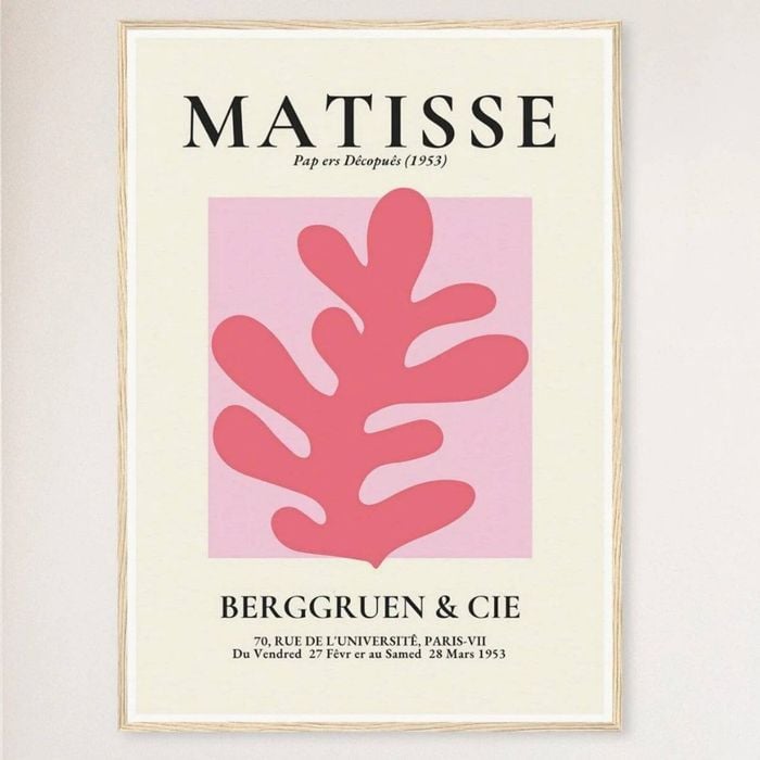 Galrie Henri Matisse Exhibition Print - Captivating Art at Berggruen & Cie (Pink I), Wood Frame, 70 x 100cm (28 x 40inch)
