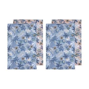 2x 2pc Ladelle Mossman Soft Durable Cotton Kitchen Tea Towels Blue/blush