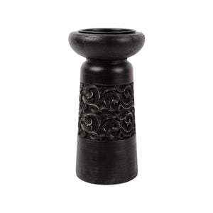 Willow & Silk Vintage Wooden Carved Pillar Candleholder