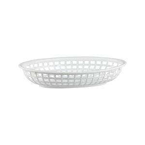 Plastic Oval Bread Baskets Small 24 x 15cm Set of 12 White