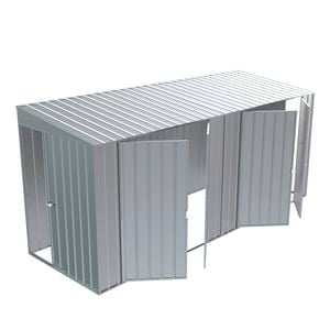 Build-a-Shed 1.5 x 4.5 x 2.0m Zinc Tunnel Shed Tunnel Sliding Door Plus Dual Double Hinged Side Door