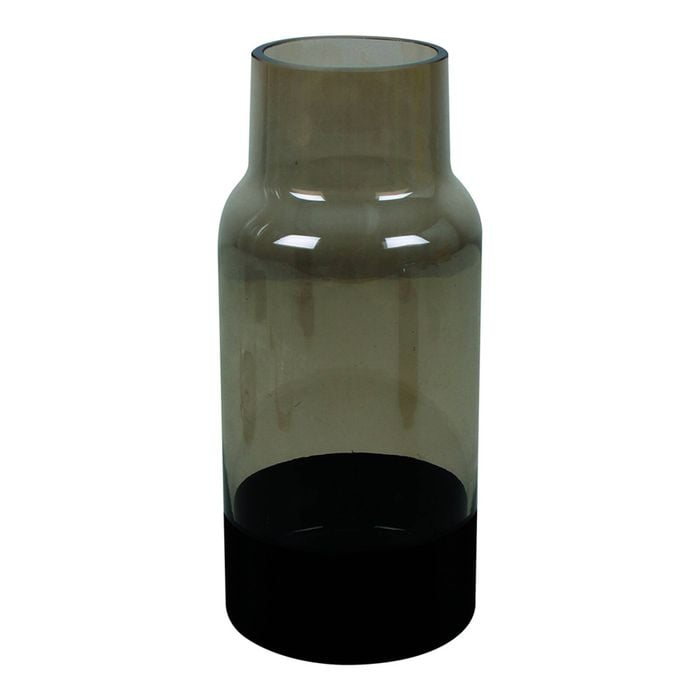 Maine & Crawford Lena 25x11cm Glass Banded Vase - Black