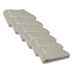 6x Bas Phillips Hayman Zero Twist Face Washer Towel 600gsm Cotton 33cm Oatmeal