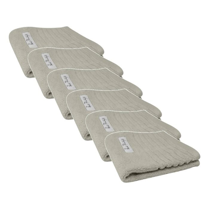 6x Bas Phillips Hayman Zero Twist Face Washer Towel 600gsm Cotton 33cm Oatmeal