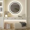OAKORY 60cm Round LED Smart Bathroom Mirror Front and Backlit Anti-Fog Dimmable