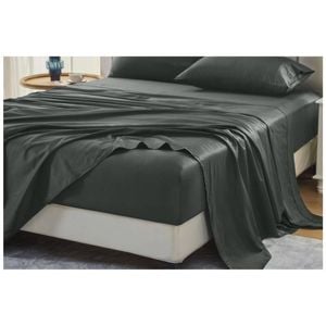 Grosvenor House 500TC Egyptian Cotton Flat Bed Sheet Only Double Charcoal