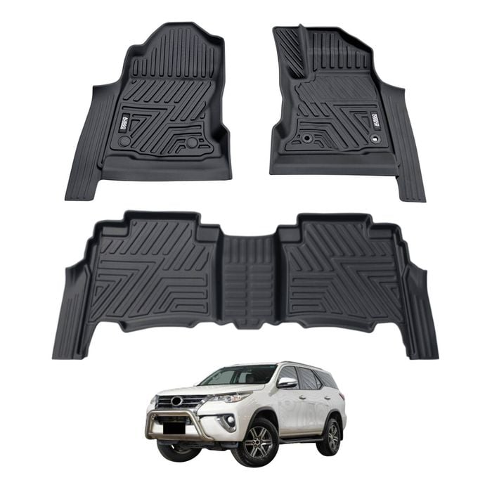 AUSGO Car Floor Mats for Toyota Fortuner Auto Trans 2015-Onwards All-Weather Floor Liners