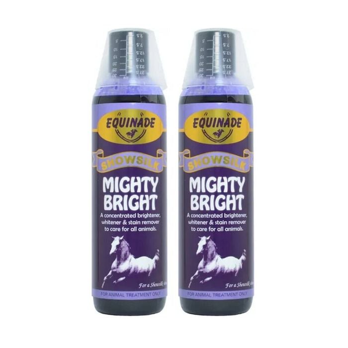 2PK Equinade Showsilk Horse Coat Whitener & Stain Remover 250ml Mighty Bright