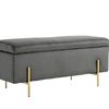 Molto Velvet Ottoman Bench with Storage - Light Grey