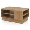 Costway Coffee Table Center Storage Shelf Natural