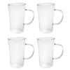 4pc Coffee Culture Luca 330ml Glass Single Wall Hot/Cold Drink Mug Set Clear