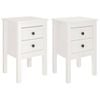 vidaXL 2x Bedside Cabinets White Nightstand Side Table Storage