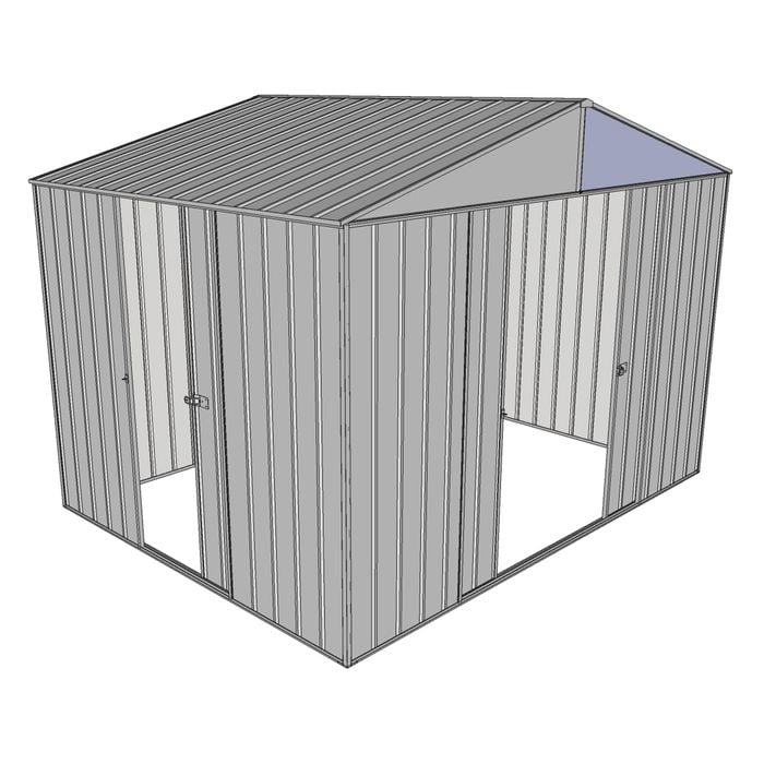 Build-a-Shed 3.0 x 2.3 x 2.3m Triple Sliding Door Shed - Zinc