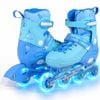 Costway 4-size Kid Roller Skates Inline Skating Shoes Lightup 5-7 Blue