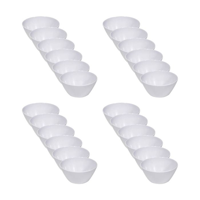 24x Partyware Reusable Melamine Bowl Tableware/serveware 150mm White