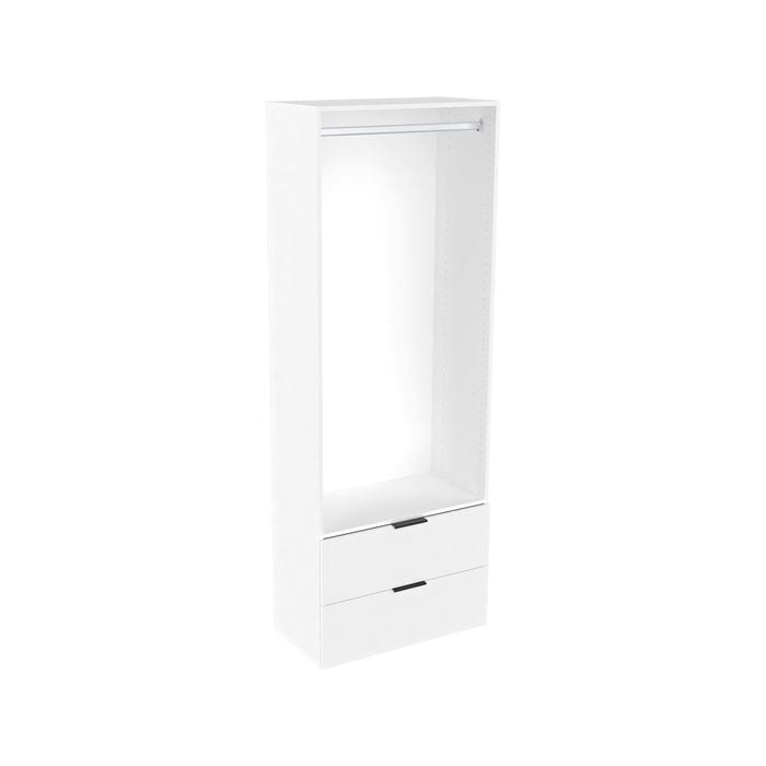 Lugna 2048 x 750 x 380mm White Hangrail 2 Drawer Storage Cabinet