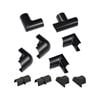 D-Line 9 Piece 30 x 15mm Black Bends Connectors Endcap Cable Cover Accessories