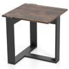 Costway End Table Industrial Sofa Side Table Square Nightstand Bedroom