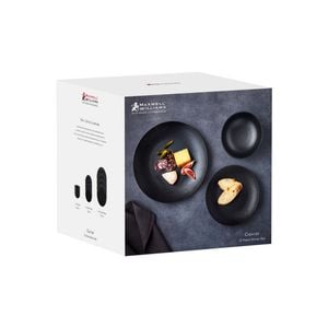 12pc Maxwell & Williams Caviar Porcelain Dinner Set - Black