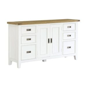 Leura Belle Buffet Sideboard In Brushed With Natural Timber Top