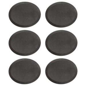 6x Oval Serving Trays - 68.5 x 56cm - Reusable Non Slip Stackable Rubberized Food Drinks Platter Tray