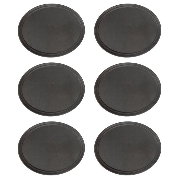 6x Oval Serving Trays - 68.5 x 56cm - Reusable Non Slip Stackable Rubberized Food Drinks Platter Tray